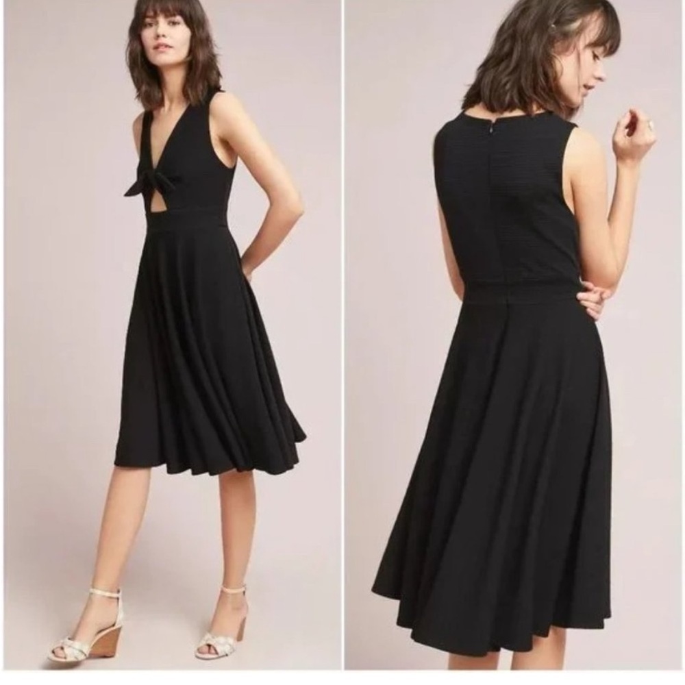 NWT Hutch Black April Cutout Tie Front A-line Sleeveless Dress Size Small